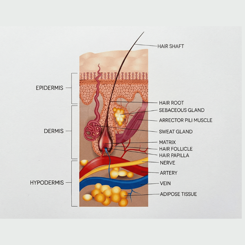Skin Layers & Hair Follicle Anatomy